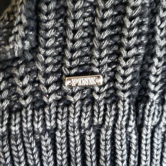 Victoria's Secret PINK Cardigan *RARE* XS Black White Gray Marbled Distressed - Picture 4 of 7